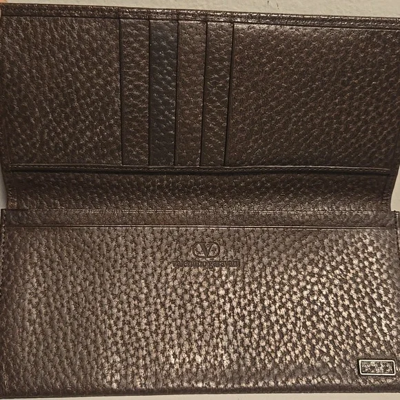 Valentino Garavani Leather Wallet Dark Brown